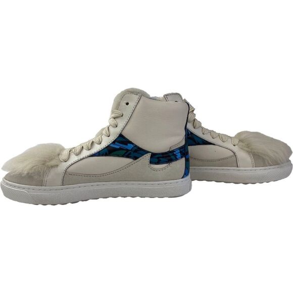 NWT Coach C203 Soft Smooth/Calf Suede Pointy Toe High Top Sneakers - Picture 7 of 13